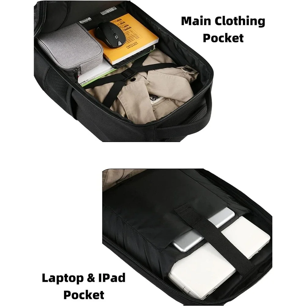MATEIN Wheels Backpack 18 inch Rolling Travel Suitcase Computer Laptop Bag Black